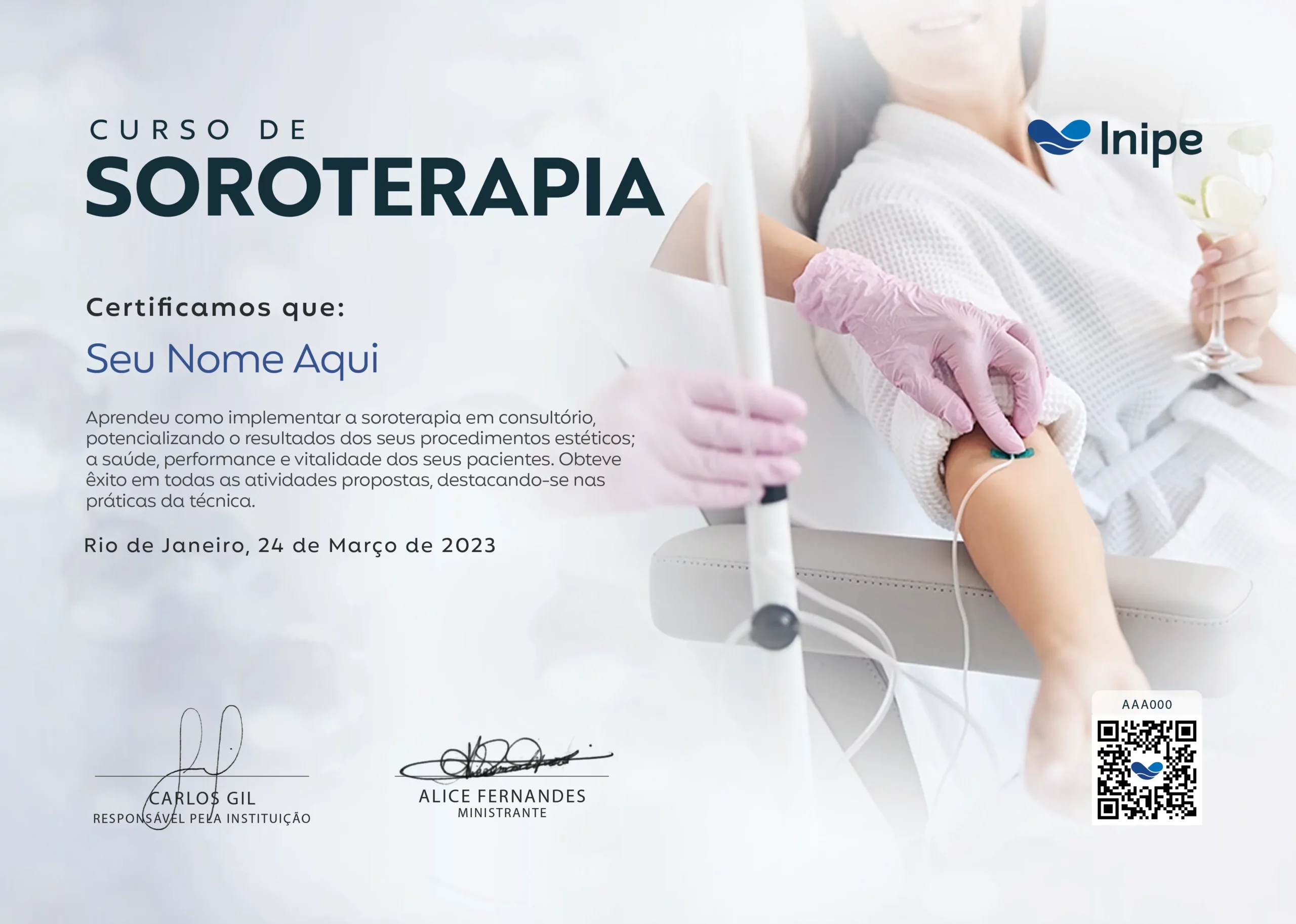 Certificado do Curso de Soroterapia